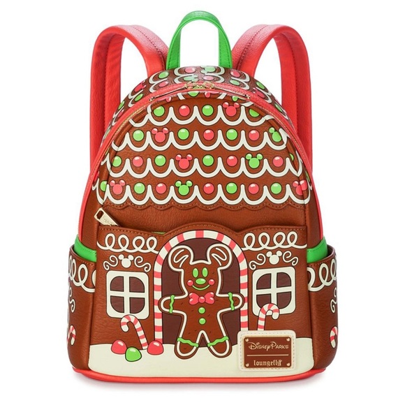 Loungefly Disney Parks Gingerbread Mini Backpack - Red and Brown - Picture 1 of 4